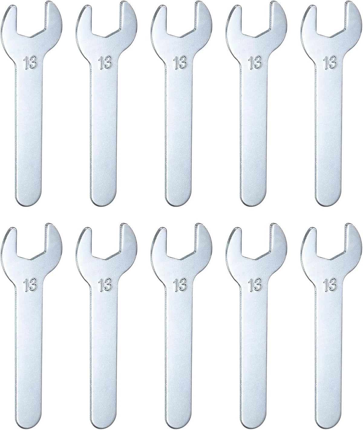 HARFINGTON 10pcs Small Wrench Open End Wrench 13x87x2mm Metric U-Shaped Single Open Ended Spanner Super Thin Small Flat Head Galvanizing Wrench for Automotive Repair Furniture Assembly