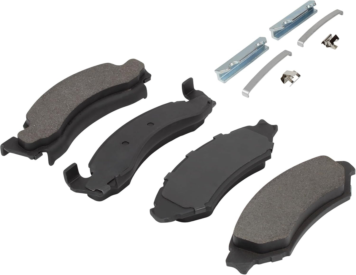 Premium Semi-Metallic Front Brake Pads (1001-0050M) Compatible with 1972-1986 Ford/Mercury/VAM (B-100/B-150/Bronco/Classic/Comet/E-100 Econoline/E-150 Econoline/F-100/F-150/F-250 & More)