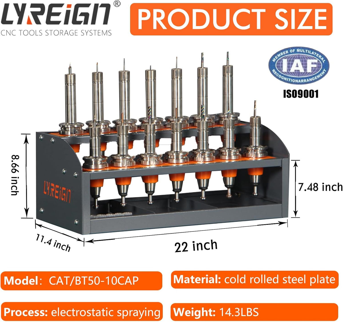 BT50 CNC Tool Rack, CAT50 CNC Tool Storage Rack Placed on The Desktop, Small CNC Tool Cabinet, CNC Tools Cart for Workshop Storehouse Airplane Car Furniture Make
