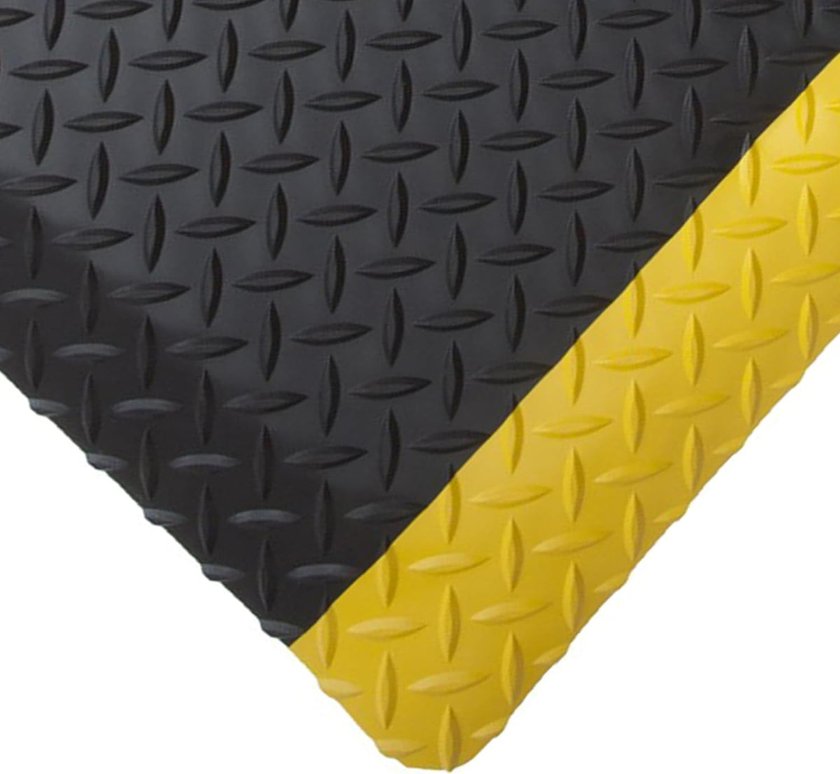 Rhino Mats, American Classic Diamond Anti-Fatigue Mats, Industrial Ergonomic Comfort Standing Mat for Work, Home, Garage, Office, Kitchen or Anywhere (Black/Yellow 1" Thick, 2 FT. x 22 FT.)