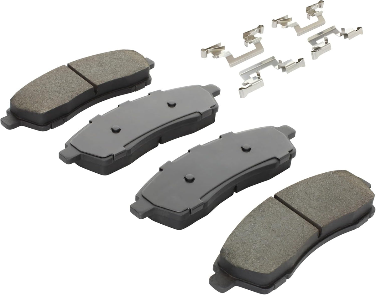 Premium Ceramic Rear Brake Pads (1001-0757C) Compatible with Ford Excursion 2005-2000, F-250 2004-1998, F-250 Super Duty 2004-1999, F-350 2004-1999, F-350 Super Duty 2004-1999, Lobo 1998