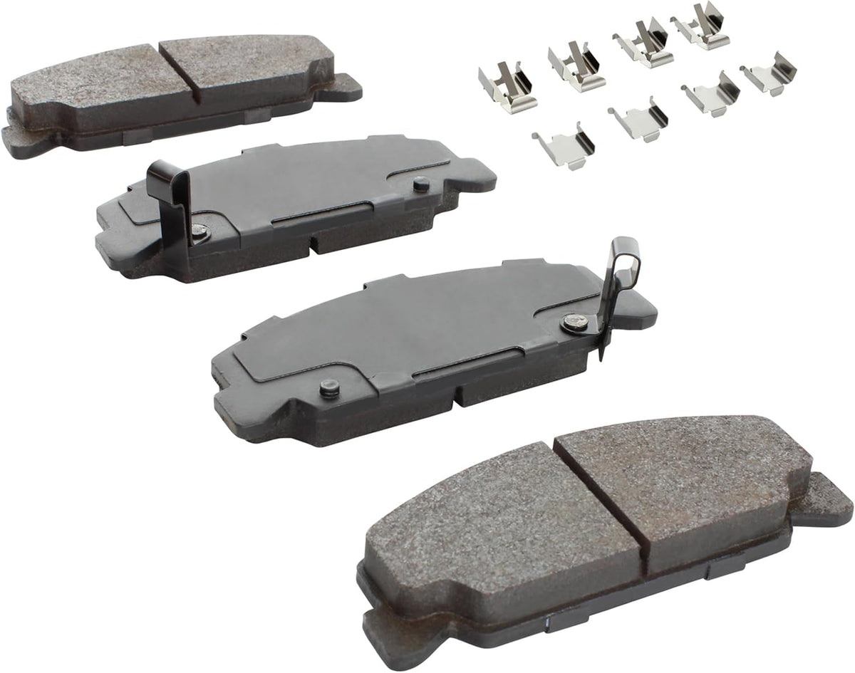 Premium Semi-Metallic Front Brake Pads (1001-0273M) Compatible with Honda Accord 1984-1985, Honda Civic 1988-2000, Honda Civic del Sol 1993-1997, Honda CRX 1988-1991