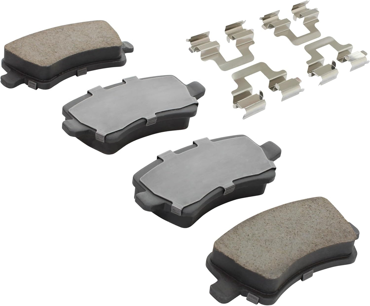 Premium Ceramic Rear Brake Pads (1001-1307C) Compatible with 2007-2018 Land Rover/Volvo (Range Rover Evoque/S60/S60 Cross Country/S80/V60/V60 Cross Country/V70/XC60/XC70)