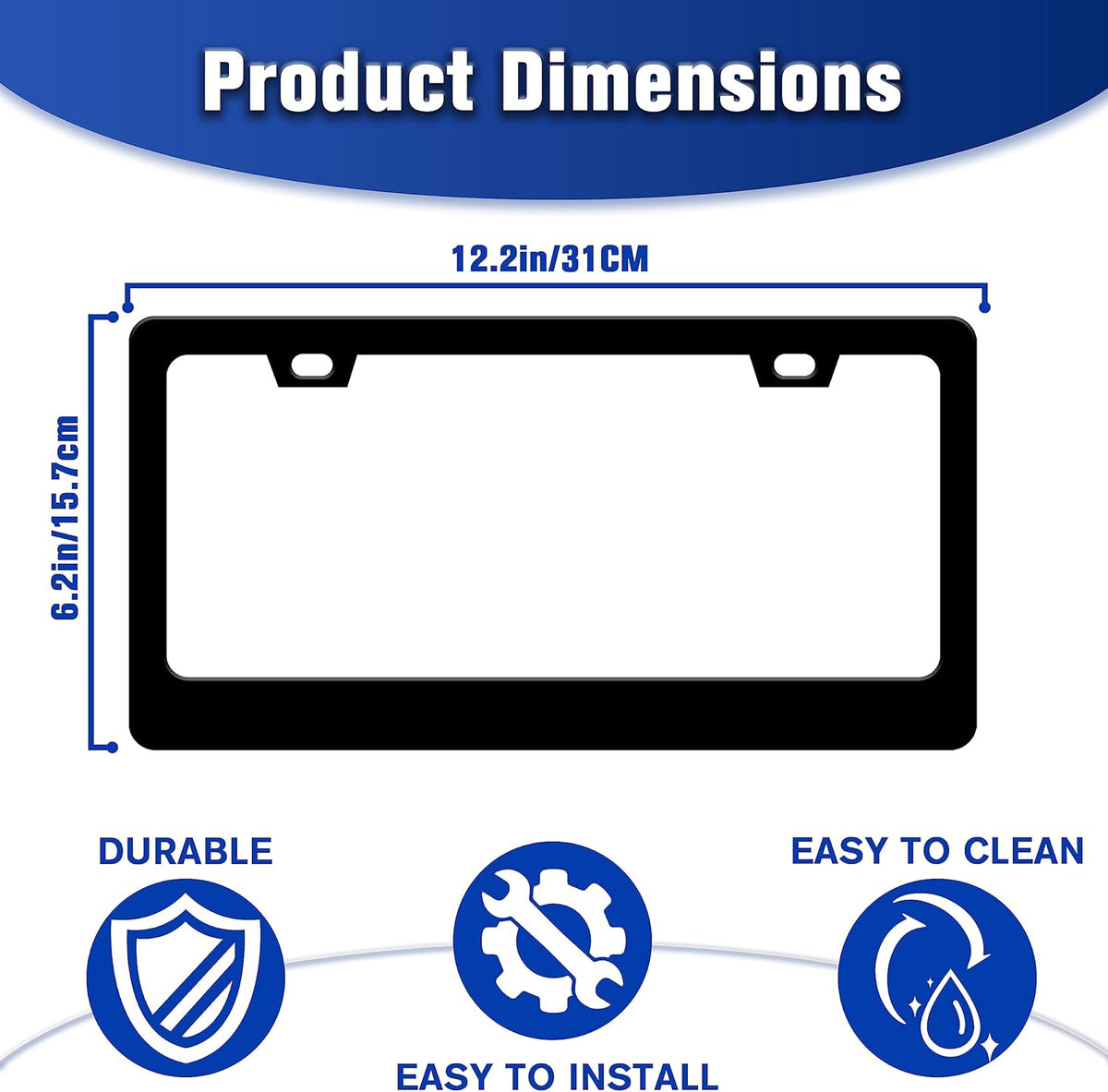 Summer Beach License Plate Frame Palm Trees License Plate Holders Funny Stainless Steel Auto Accessory Bracket 2 Hole with Screws Universal Us Car License Plate Frames 6x12 Inch for Women Men