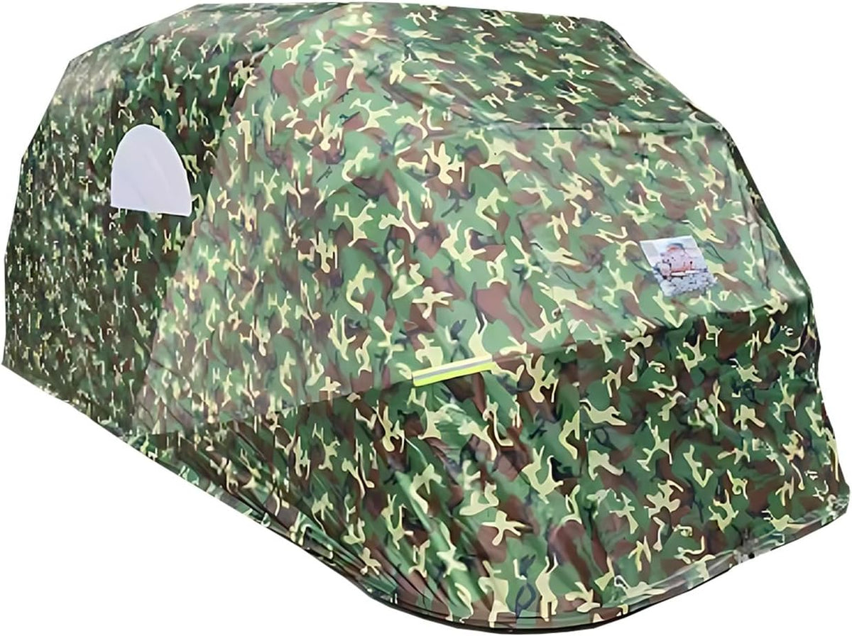 Car Port Portable Storage Shed Carport Canopy Carports Metal Carport Round Style Outdoor Storage Shed Lockable for Automotive Use Anti-Snow Waterproof(Camouflage)