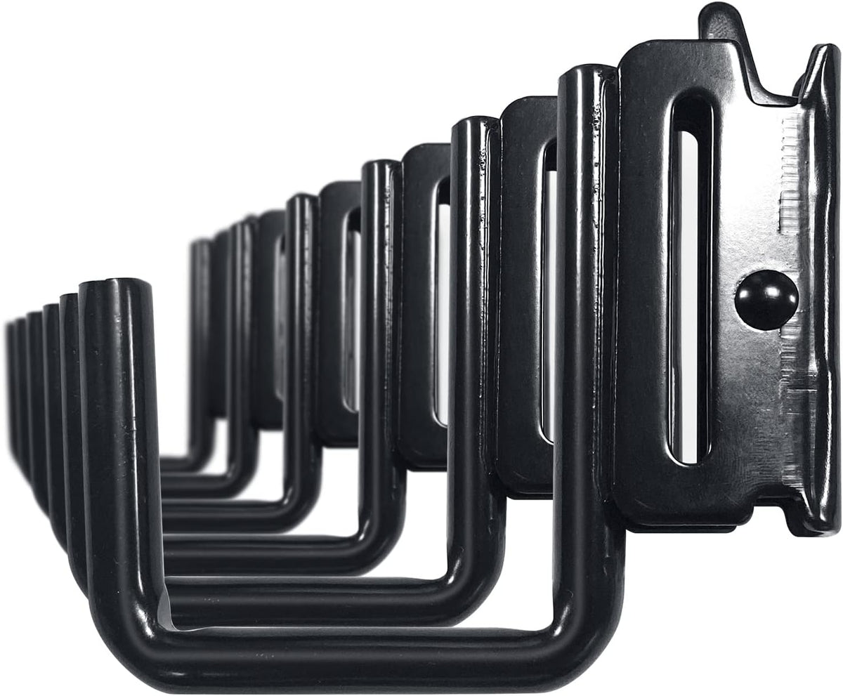12PCS E Track J Hooks Heavy Duty E Track X Track Steel Hanger, Spring Fitting E Track Accessories for Enclosed Trailer, Cargo Van,Semi-Trucks Trailer,Black