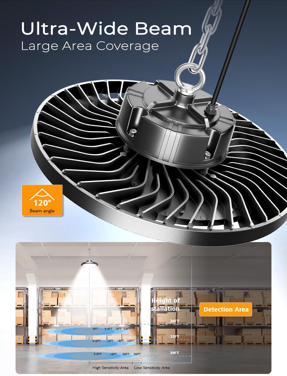 250W UFO LED High Bay Light, 37500LM Super Bright Industrial UFO High Bay LED Shop Lights & Garage Lights,6000K Shop Light IP65 Waterproof with US Plug, for Garage/Warehouse/Gym (6 Pack)