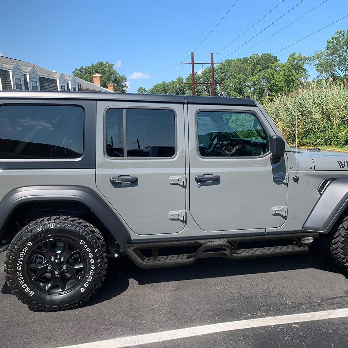BINARY STAR Running Boards Compatible with Vehicle 2018-2025 Jeep Wrangler JL 4 Doors, 6 Inch Two-Stair Side Steps Truck Nerf Bars, Wrangler JL Carbon Steel Side Steps Truck Step Bars Estribos para