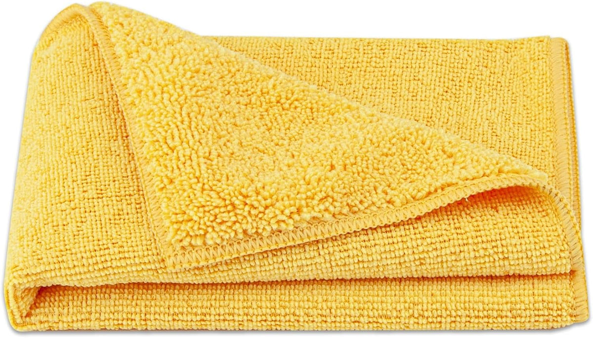 Amazon Basics Microfiber Car Drying Towels (12-Pack), Lint Free, Scratch Free, Highly Absorbent Drying Towel for Cars, 16" x 16", Yellow