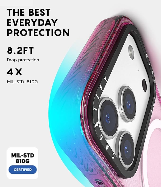 CASETiFY Impact iPhone Air Case [Slim/Compatible with Magsafe / 8.2 ft. 4X Military Grade Drop Protection] - Patched Cheetah - Clear Black
