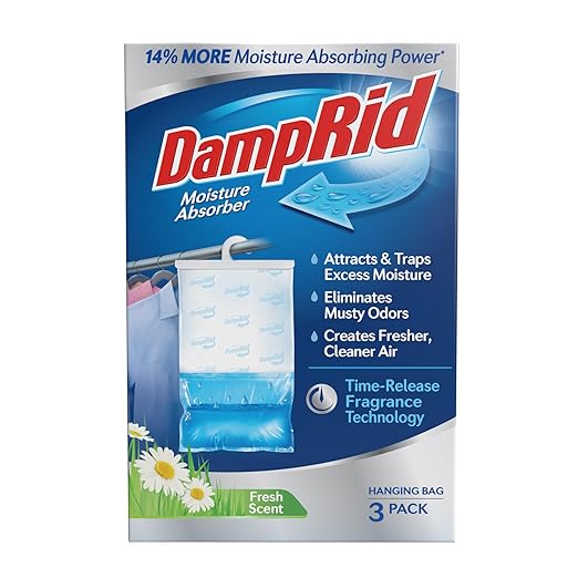 DampRid Fresh Scent Hanging Moisture Absorber, 16 oz., 3 Pack - Eliminates Musty Odors for Fresher, Cleaner Air, Ideal Moisture Absorbers for Closet, 14% More Moisture Absorbing Power*