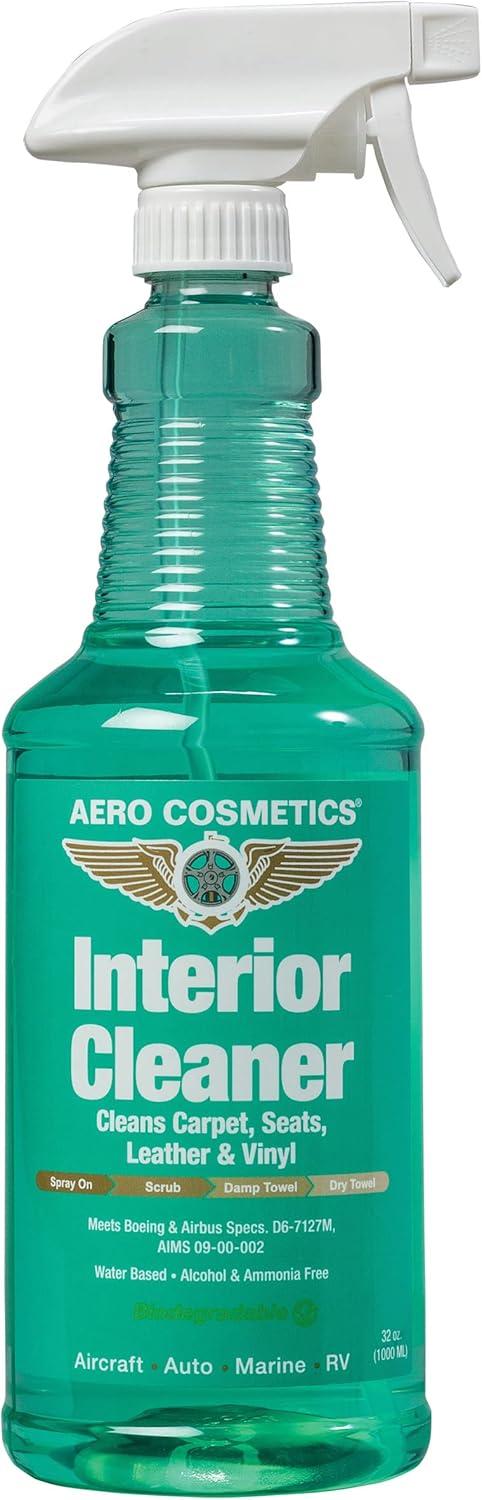 Interior Cleaner, Carpet Cleaner, Seat Cleaner, Fabric Cleaner, 32 Fl oz. Aircraft Quality for Car, RV, & Aircraft, Meets Boeing and Airbus Specs
