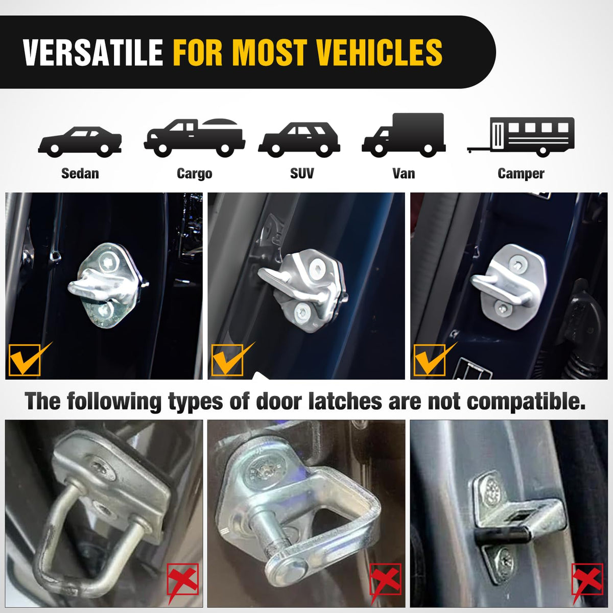 Nilight Car Door Step for Roof Access Universal Car Step Hook for Roof SUV Trucks Folding Aluminum Alloy Vehicle Door Latch Step Pedal with Glass Breaker Safety Hammer, Max Load 400lbs, 2 Pack Yellow