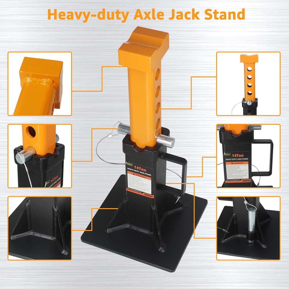 BESTOOL Heavy Duty Jack Stand，Car Jack Stand with Security Locking Pins-14 ton(28000Ibs) Capacity, 2 Pack