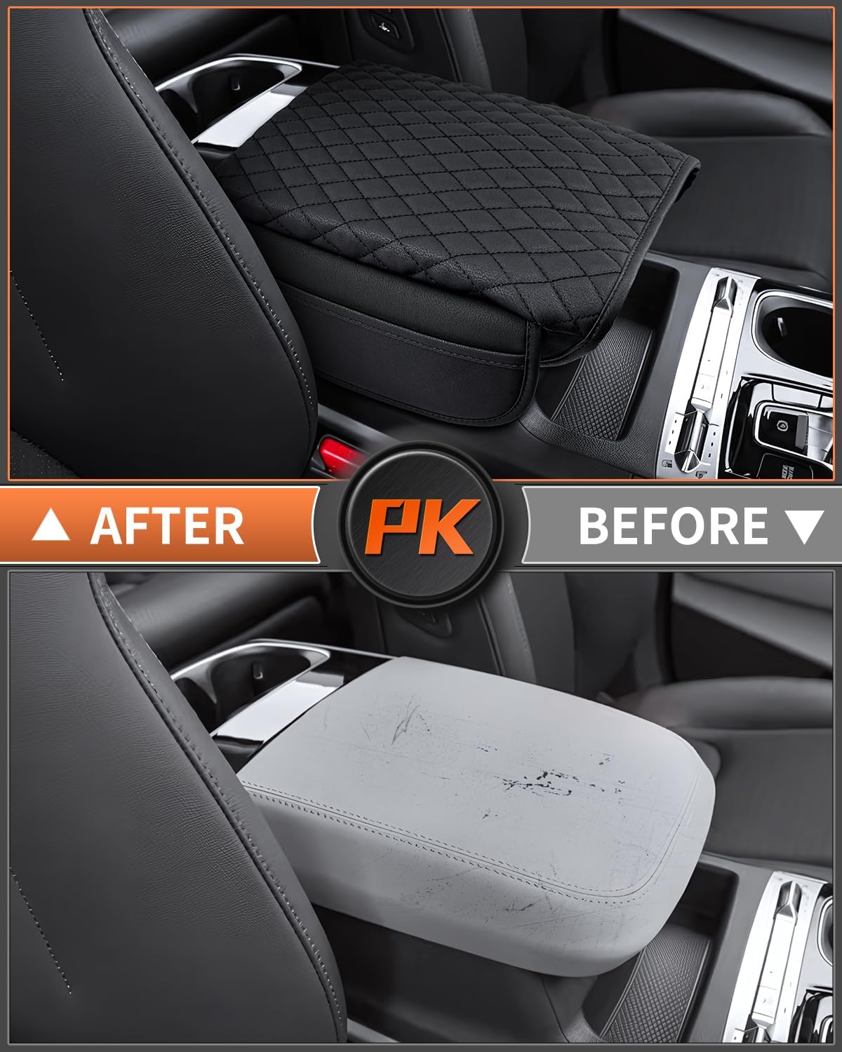 Shademax Center Console Cover for Kia Carnival KA4 2022-2024 2025 2026 Accessories Armrest Cover Console Cushion Pad Leather MPV Armrest Seat Box Cover Console Lid Protector with Pockets Storage Bag