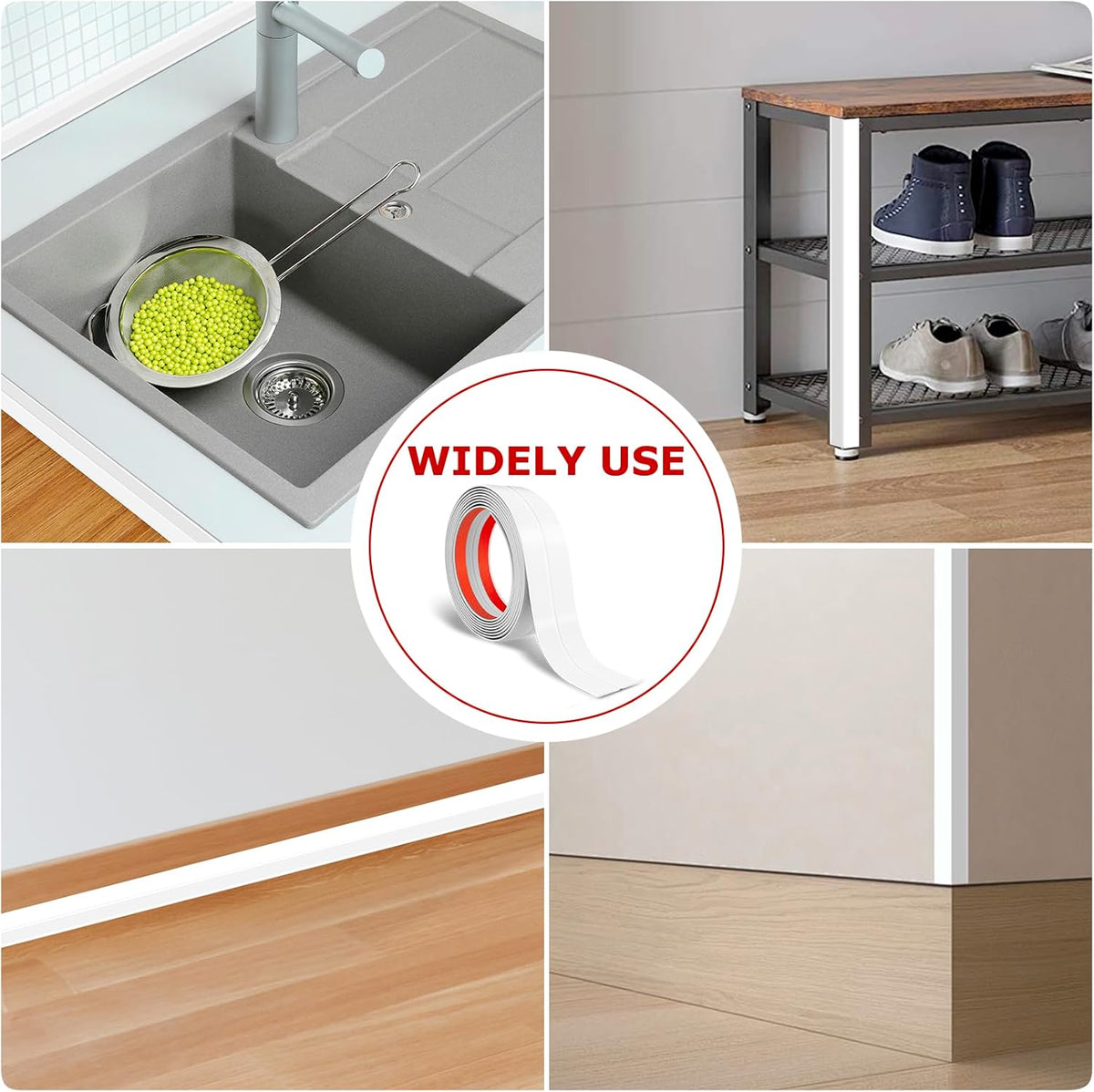 Flexible Wall Corner Protector Moulding Trim Peel and Stick Wall Corner Guards Edge Protector Self Adhesive Molding Trim Strip for Edge Ceiling (White, 2.4 in x 20 Ft)
