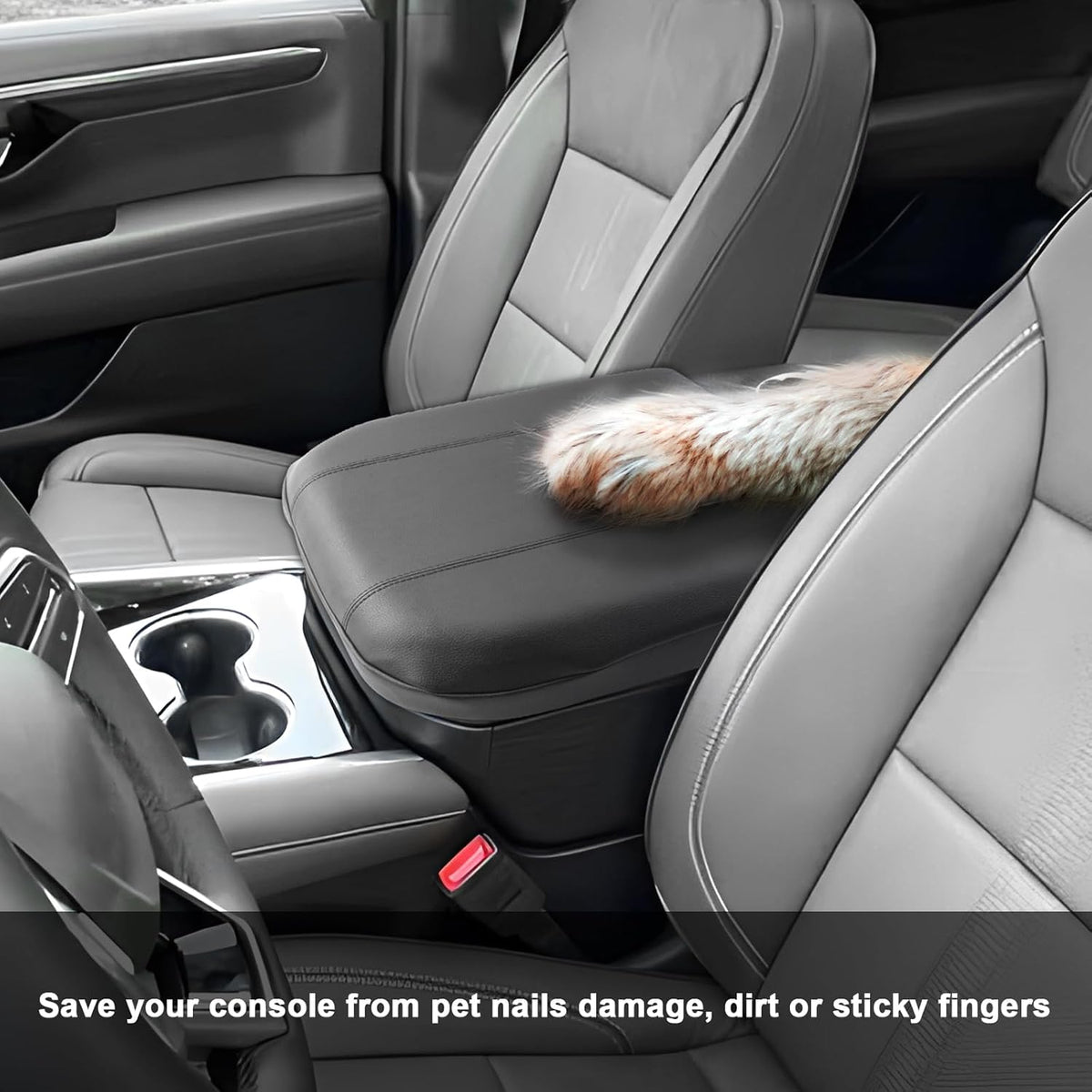 SXCY for 2025 Chevy Tahoe Suburban Armrest Cover for 2025 Chevrolet Tahoe Accessories 2025 Tahoe Center Console Cover 2025 Tahoe Suburban Middle Console Cover (Thin Cover)