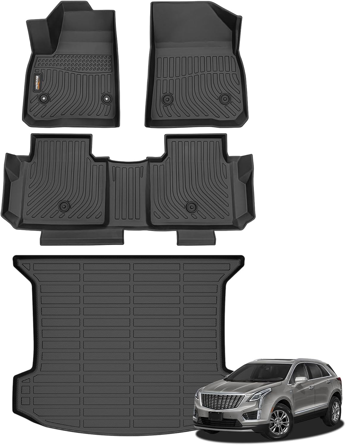 Binmotor-Floor Mats & Cargo Liner for Cadillac XT5 2017-2025, All Weather Car Floor Mat TPE Rubber Mats Cargo Mat Trunk Mat for Cadillac XT5 Accessories