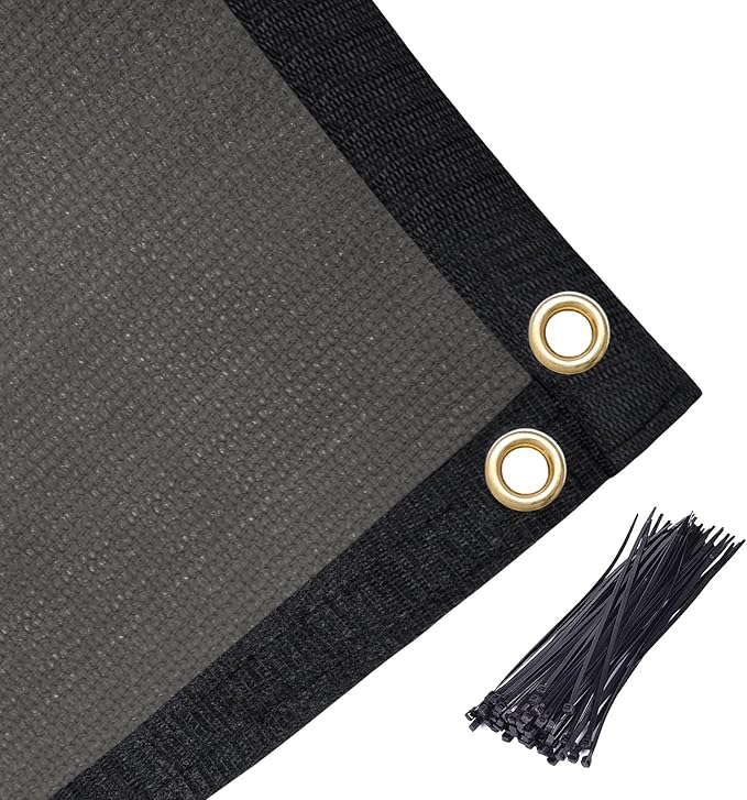 Amagenix 90% Pergola Shade Cover 6'X 18' Dark Gray Sun Shade Cloth with Grommets for Outdoor Garden Patio Porch-Commercial Grade 200 GSM-Cable Zip Ties Included (We Customized)