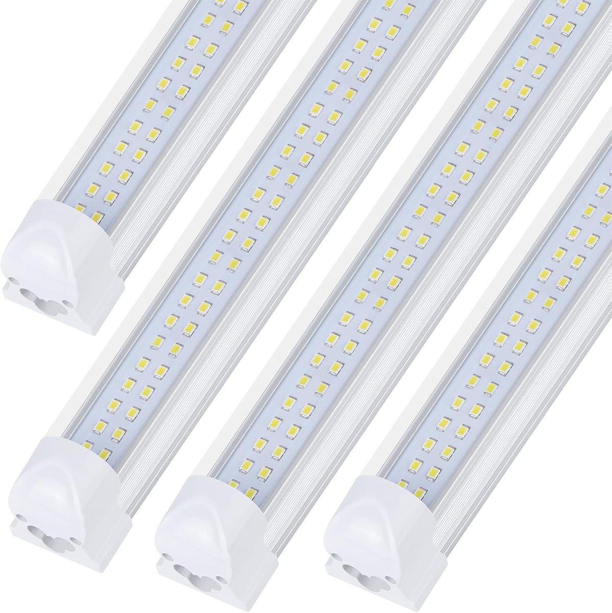 4 Pack,Led Shop Lights, 8FT Led Shop Light,100W 6000K 15000LM Clear White,Led Shop Light 8FT 110V Linkable Integrated Flat-Shape for Shop Garage,Warehouse