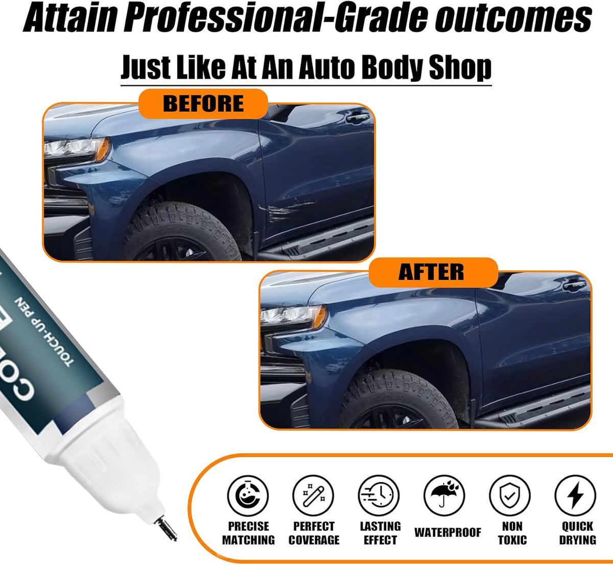 Lakeshore Blue Metallic(GXP/WA136H) Touch Up Paint Compatible with Chevrolet, Car Paint Pen Scratch Repair Two-In-One Touch Up Paint, Premium Car Scratch Remover for Deep Scratches