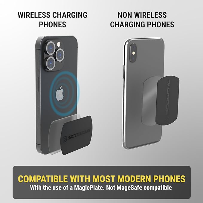 Scosche MM2VP2SR-SP MagicMount Pro FreeFlow Magnetic Car Phone Holder - Strong Magnet Mount for iPhone and Android - Secure Magnetic Cell Phone Air Vent Mount - Universal 360° Mobile Cellphone Holder