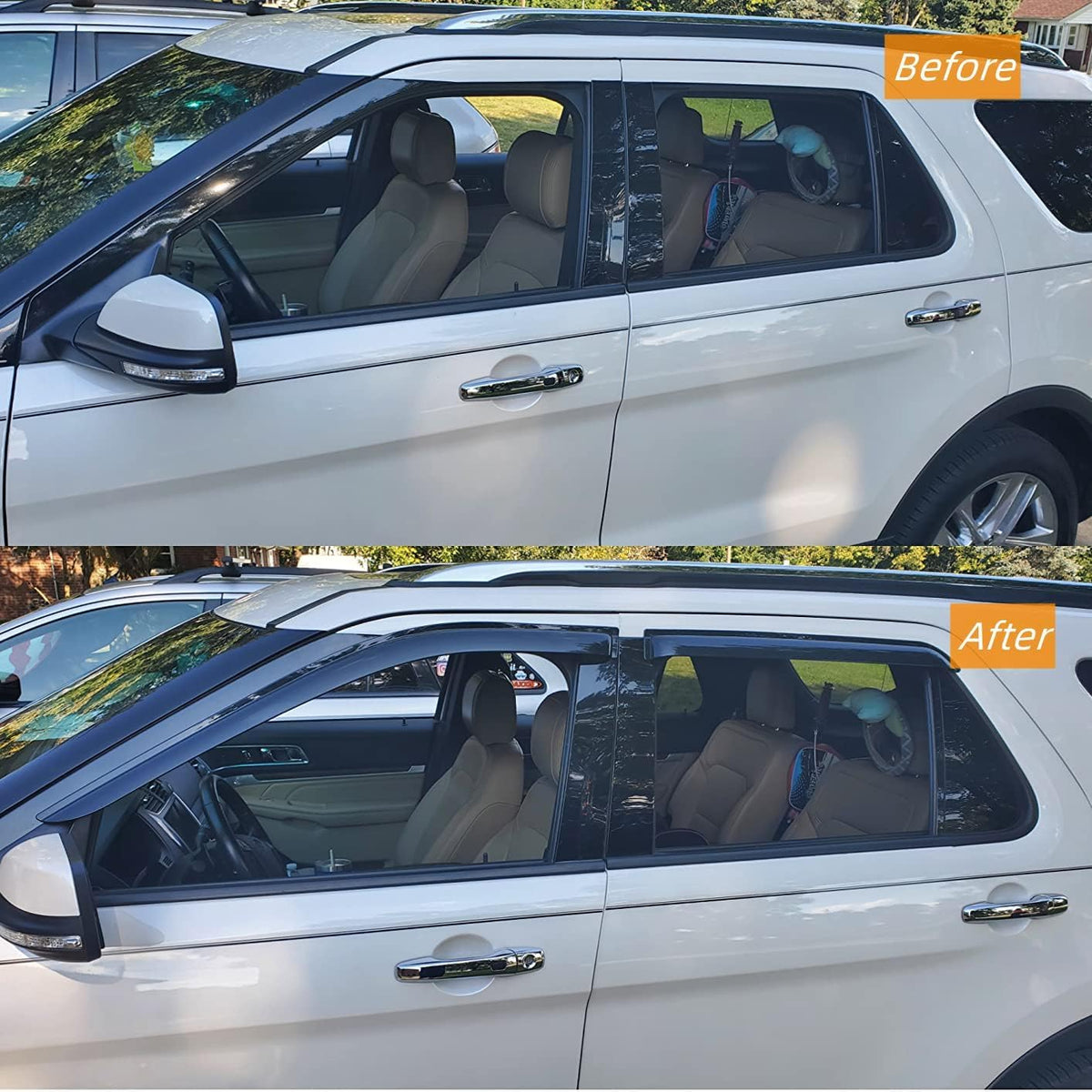 Sunproof Waterproof Side Window Wind Deflector, 4pcs Protective Replacements Rain Guards Set, Window Visor fit for 2007-2014 Chevrolet Tahoe/GMC Yukon 94514