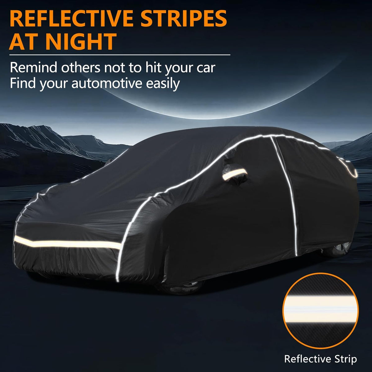 Car Cover Waterproof All Weather,6 Layers Car Covers for Automobiles, Full Exterior Cover with Zipper, Outdoor SUV Car Cover Sun UV Rain Snow Wind Protection, Fit for 207"(207*75*74 inch)SUV