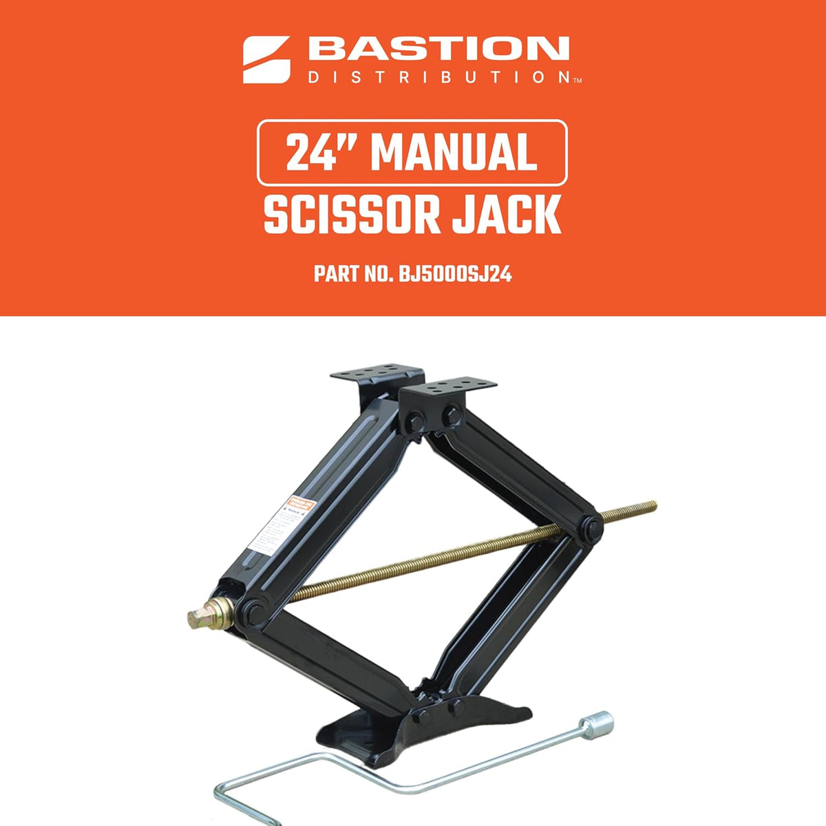Bastion Distribution Four 24" Scissor Jack with Crank Handle | 5000lbs Capacity | Adjustable 4-24” Height | Leveling & Stabilizing | BJ-5000MSJ24