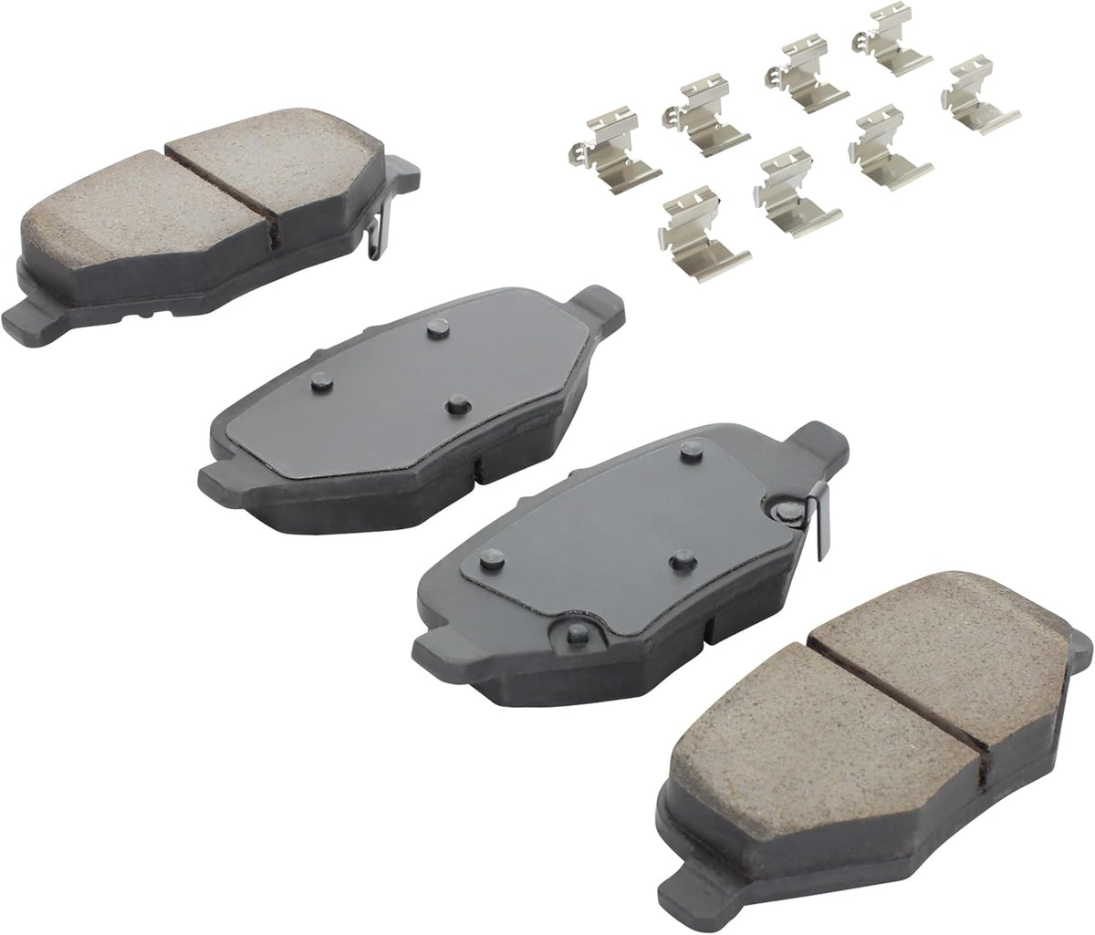 Premium Ceramic Rear Brake Pads (1001-1612C) Compatible with 2013-2019 Ford/Lincoln (Explorer/Flex/MKS/MKT/Police Interceptor Sedan/Police Interceptor Utility/Taurus & More)