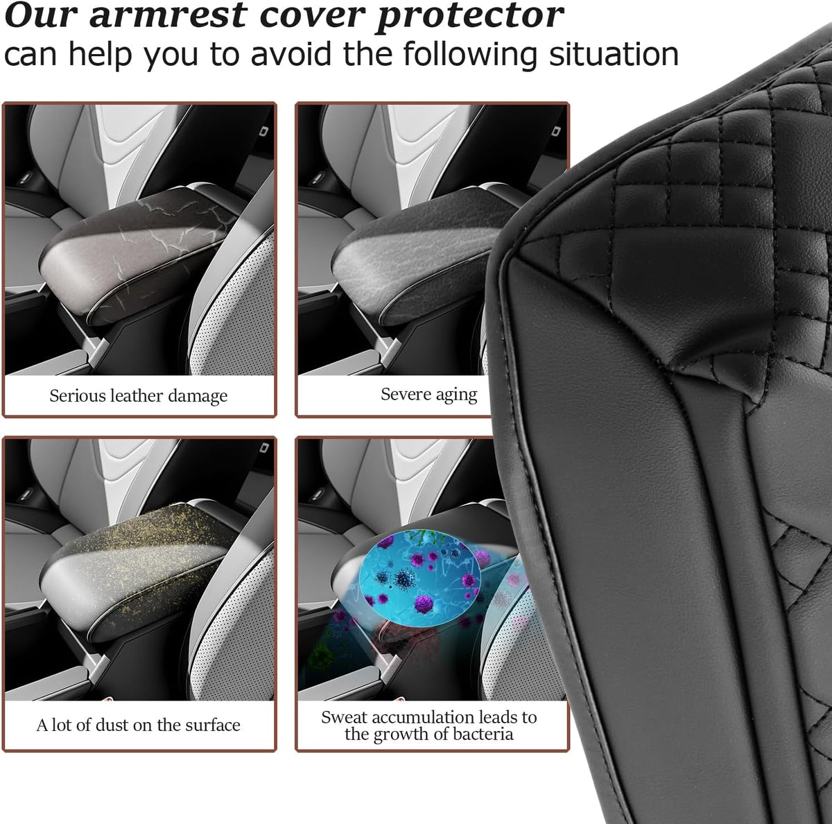 SKTU for 2025 VW Tiguan Center Console Cover for 2025+ Volkswagen Tiguan (S/SE/SE R-Line Black/SEL R-Line) Armrest Cover VW Tiguan 2025 Accessories 2025 Tiguan Console Cushion (Thickened)