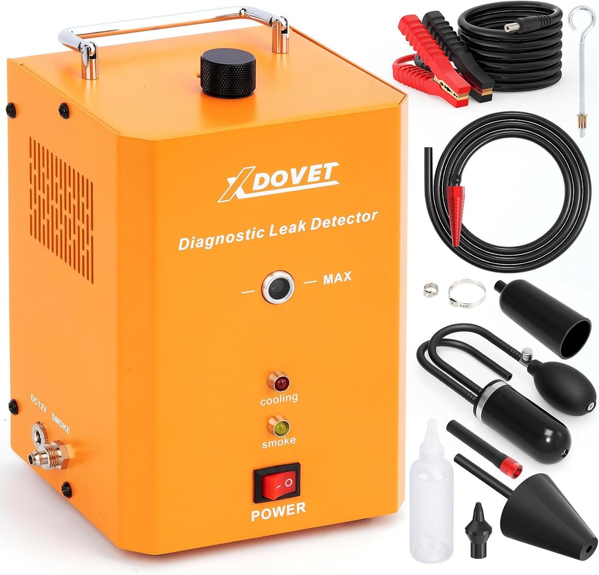 Smoke Machine Automotive with Built-in Air Pump, XDOVET KSD201 Professional Smoke Tester Automotive, Vehicle Leak Diagnostic Detector Tools Kit for Leaks Test in Vacuum, Fuel, and Other Cars System