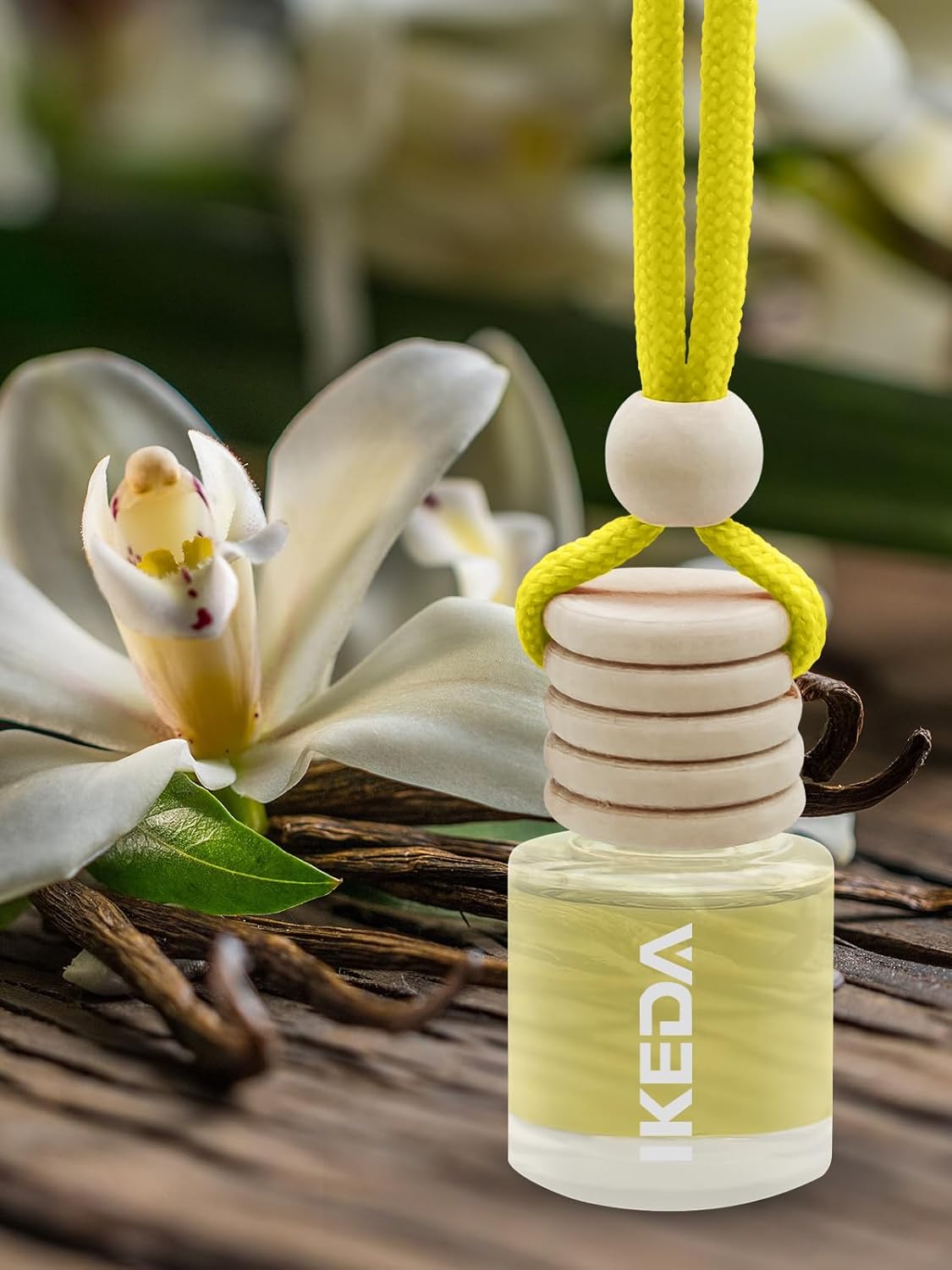 IKEDA Car Air Freshener, Car Fresheners for Men & Women, 45+Day Long Lasting Fragrance Hanging Air Fresheners Scents, with Clip, Perfect for Auto and Home,10ml, Vanilla