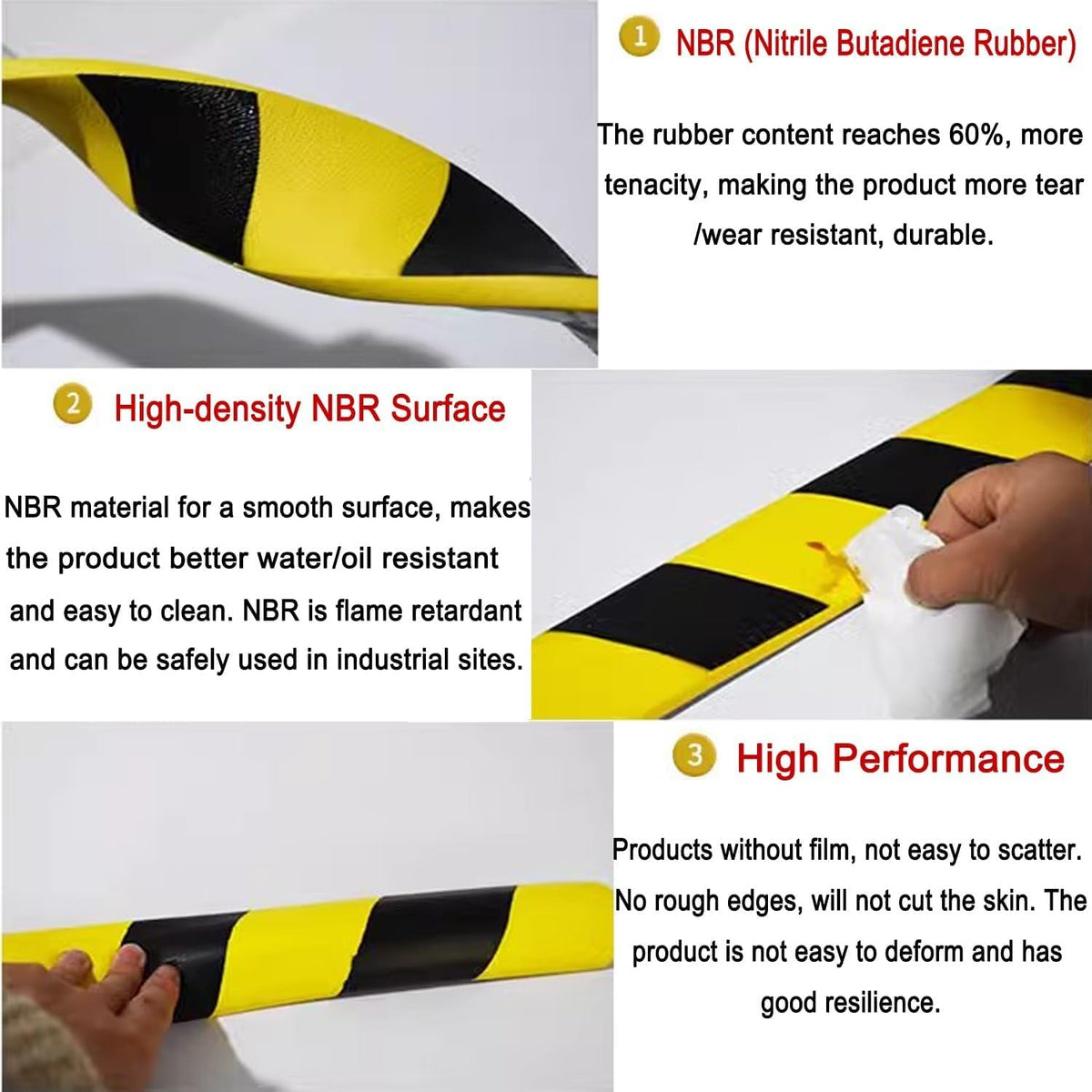 Heavy-Duty Corner Guards – 5M Self-Adhesive Yellow/Black NBR Rubber Wall Protectors for Garage, Parking Columns, and Warehouse Safety
