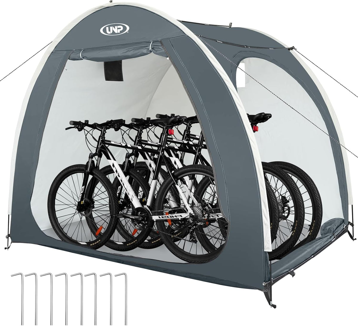 UNP Bike Storage Shed Tent, Portable Outdoor Bike Storage Tent with 210D Oxford Thick PU4000 Waterproof for 1/2/3/4 Bikes, Bike Covers Storage Shed Tent for Bicycles, Lawn Mower, Garden Tools