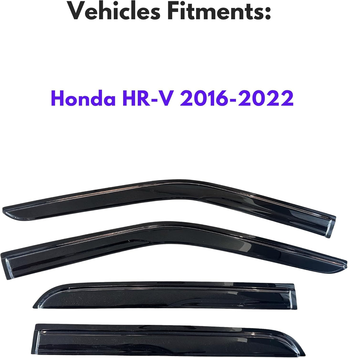 KPY Window Visor Compatible with Honda HR-V 2016-2022 (HRV), 4PC Rain Guard Side Window Vent Deflectors Tape-On Mugen Style, 2016 2017 2018 2019 2020 2021 2022