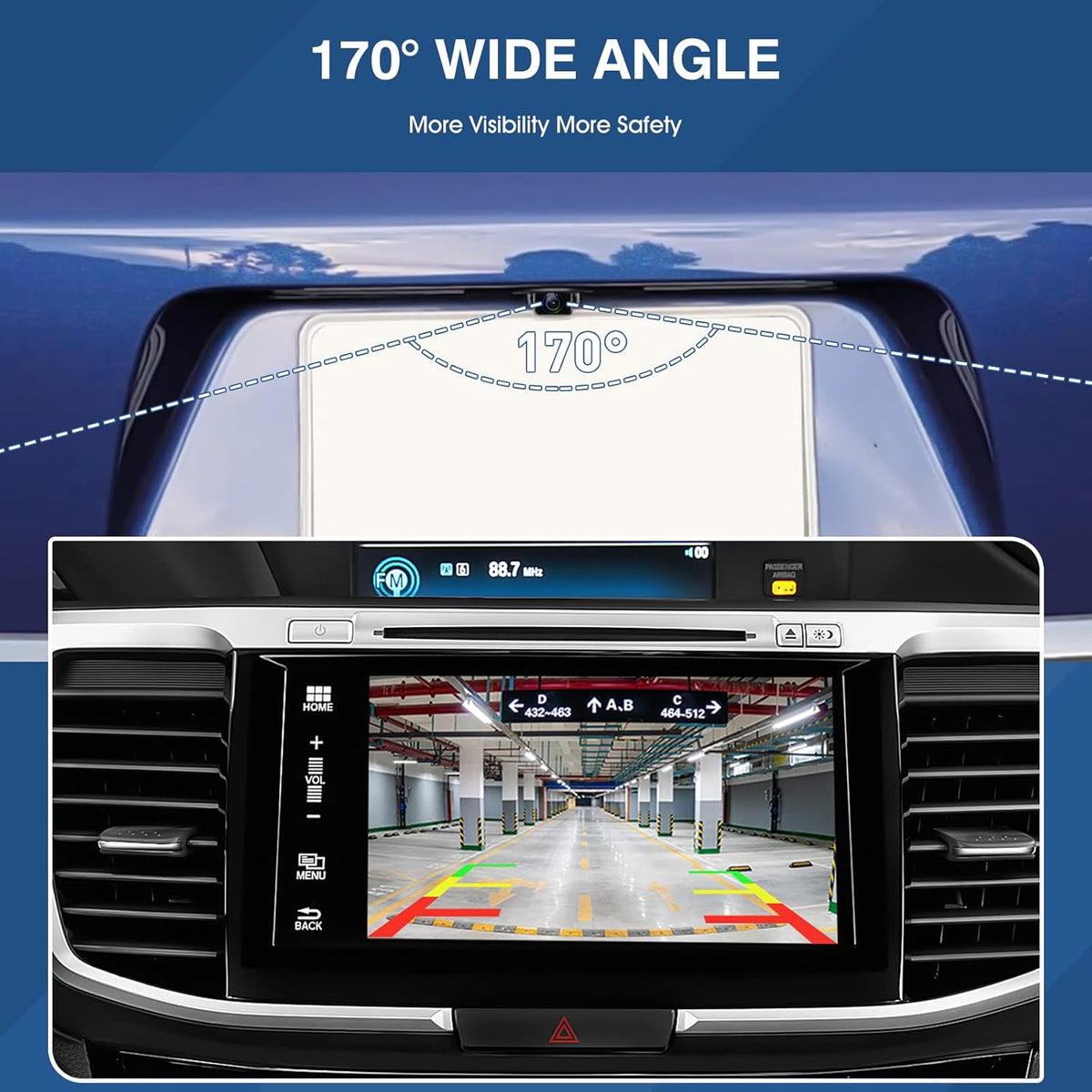 Rear Park Assist Backup Camera 39530-T2A-A21 Compatible with Honda Accord 2014-2017, Reversing Assist Rear View Camera 590-440, 39530T2AA21, 39530T2AA3