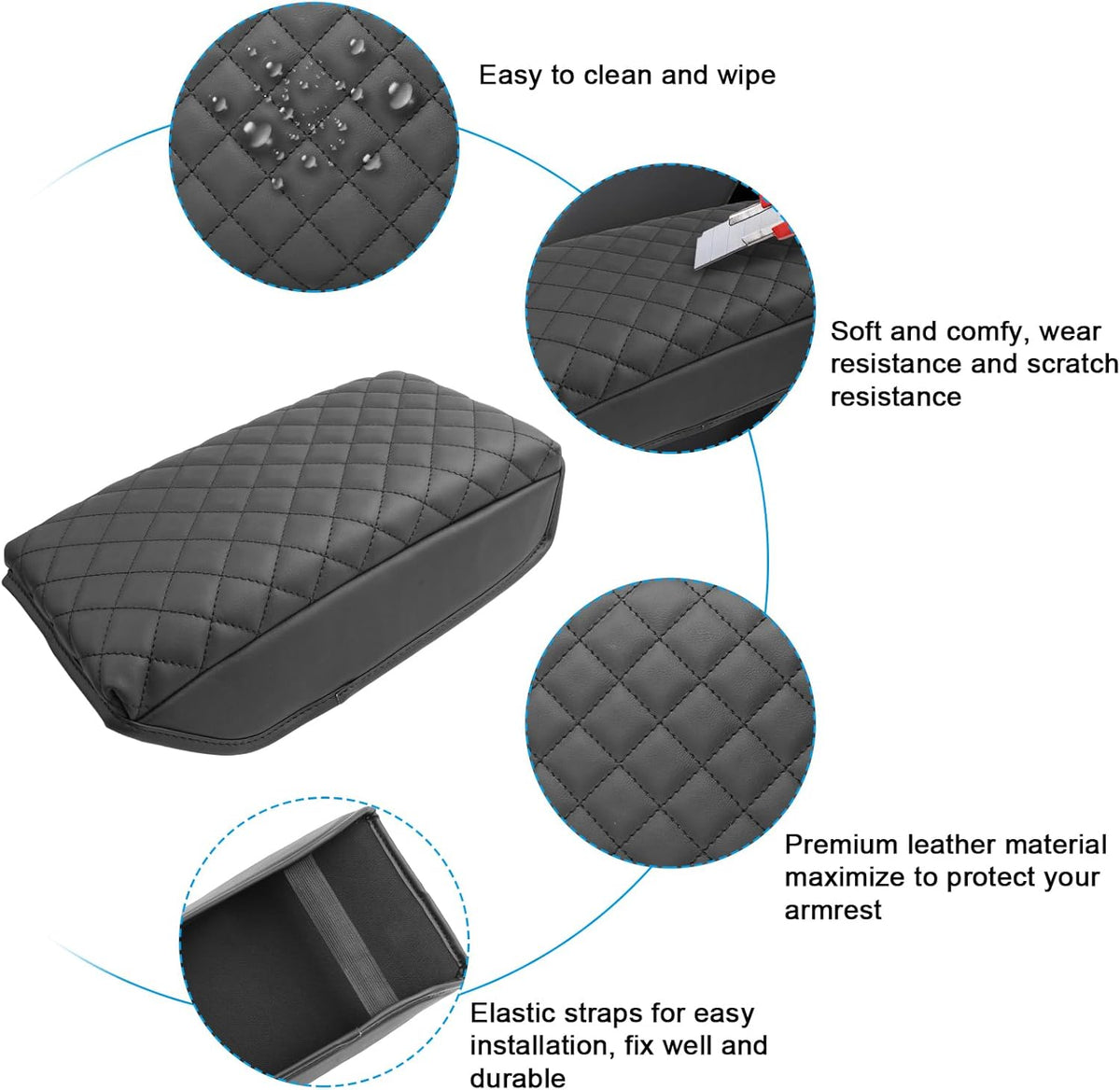 SXCY for 2024 2025 Crosstrek Armrest Cover (Thickened) for Subaru Crosstrek 2025 Accessories 2024 2025 Crosstrek Center Console Cover 2025 Crosstrek Middle Console Cover (Checked Pattern)