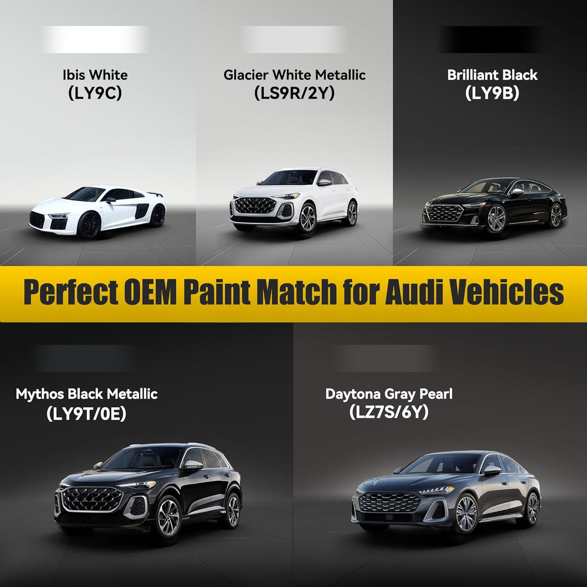 (LZ7S/6Y) Daytona Gray Pearl Touch Up Paint Compatible with Audi, Exact Match Car Paint Pen Automotive Scratch Repair Remover Kit Quick & Easy Solution for Vehicle Chips and Nicks
