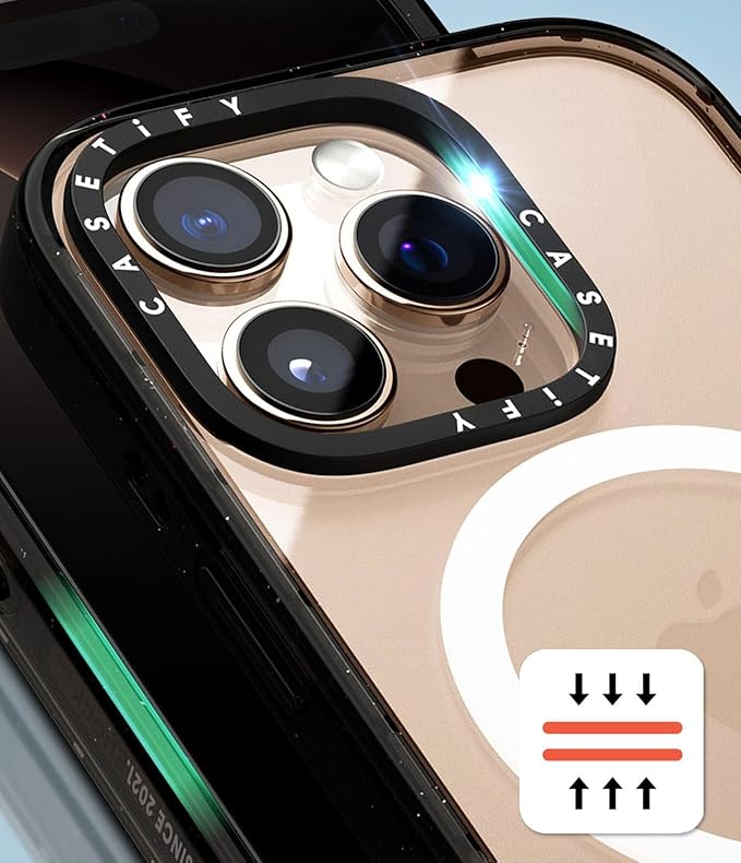 CASETiFY Impact Case for iPhone 16 Plus [Slim / 8.2 ft. 4X Military Grade Drop Protection/Compatible with Magsafe] - Clouds - Clear Black