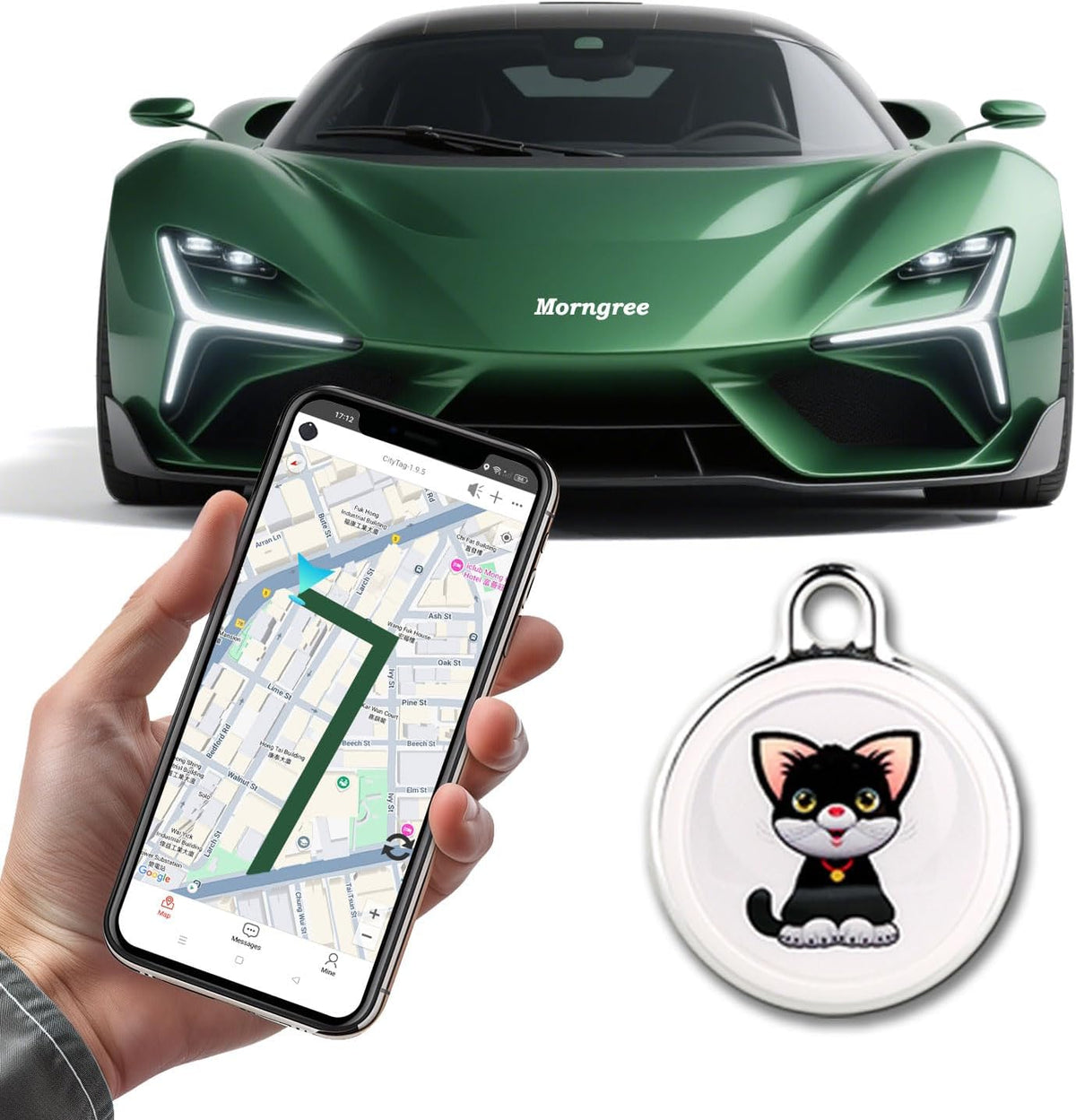2025 New GPS Tracker for Vehicles,Car Portable Real Time GPS Tracking Device,Full Global Coverage Location Tracker for Car,Kids,Dogs.Long Standby/No Monthly Fee/No SIM Card Required/No Subscription