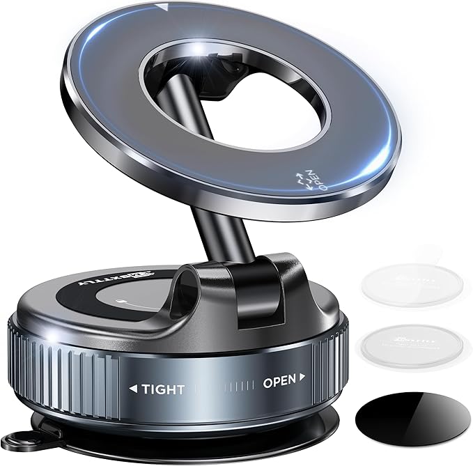 MSXTTLY Vacuum Magnetic Phone Holders for Your Car 2026 Suction Cup Phone Mount with Washable Nano Gel Pads 360° Adjustable Phone Mount,Travel Gifts, Car Phone Holder for Smartphone Car/Gym/Mirror