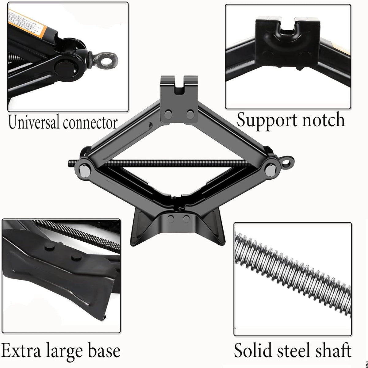 Scissor Jack for Car-2.0Ton(4409lbs) 丨Car Jack Kit-Tire Jack丨Portable,丨deal for SUV and Auto-with Crank Handle丨Heavy Duty Material,Black