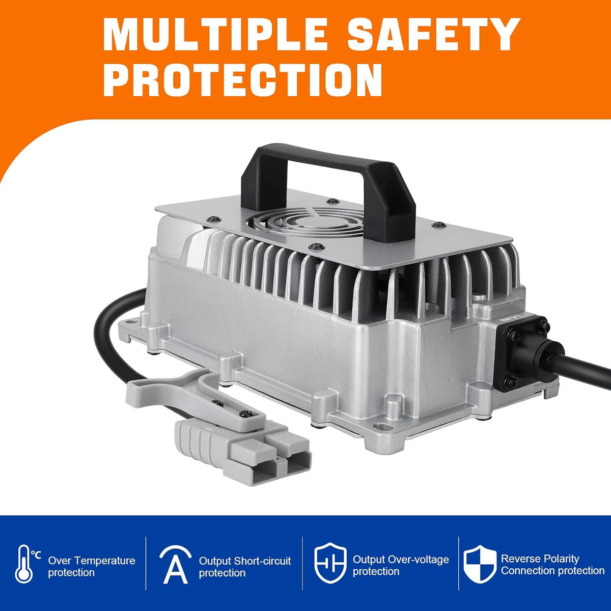 58.4V 20A LiFePO4 Battery Charger Support 0V Restart Charging Function, with Multiple Safety Protections for 48V Lithium Iron Phosphate Battery