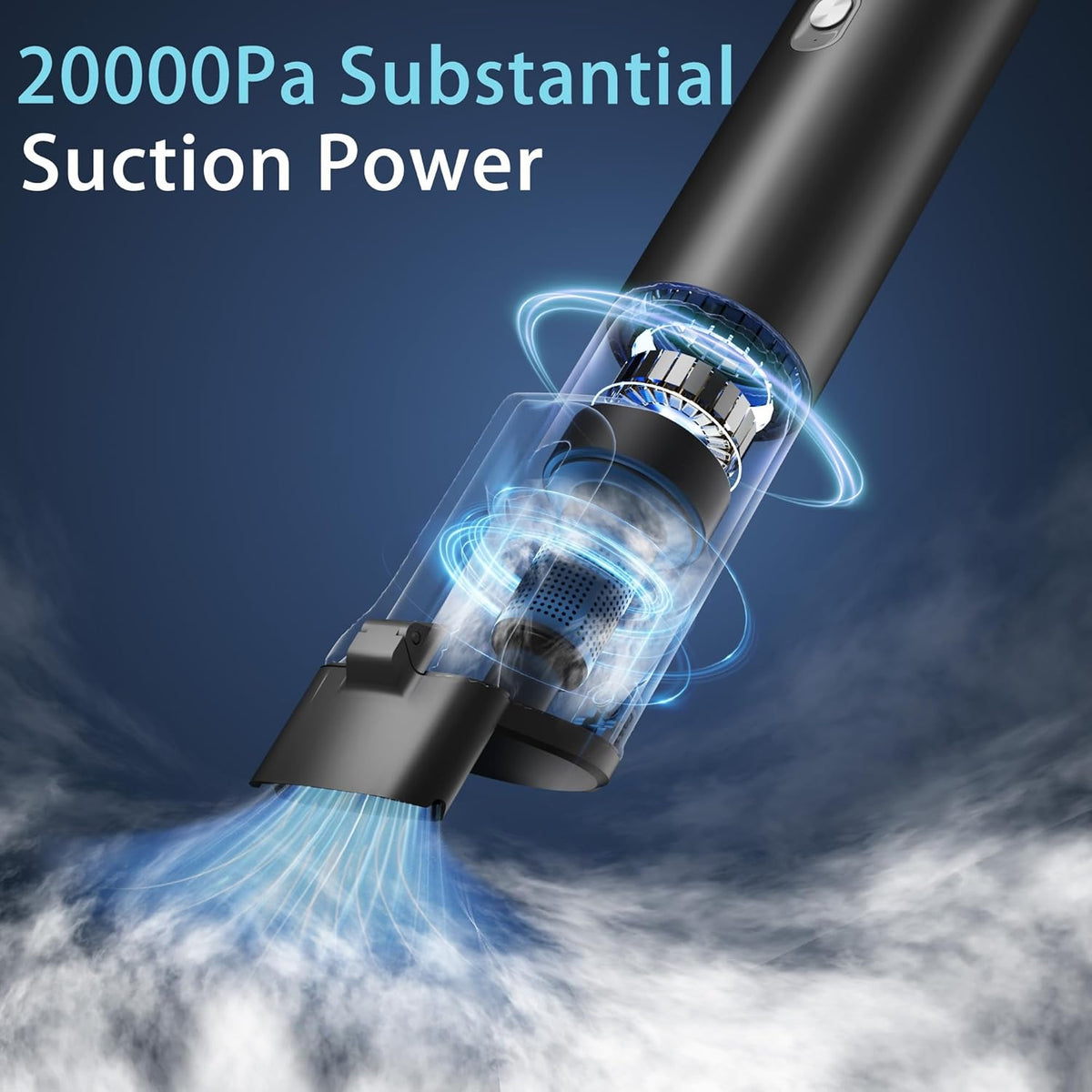 Car Vacuum, Car Vacuum Portable Cordless with 20000Pa, Car Vacuum Cleaner High Power, 50-Min Decent Runtime, Car Vacuum Cleaner with Flexible Attachments