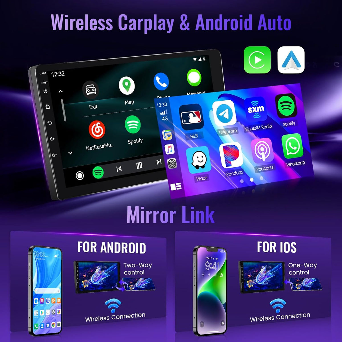 Wireless Carplay Car Stereo for Honda Civic 2016-2020 with 9-Inch Touchscreen, [Qualcomm 8-core 4+64GB] Upriding Android 13 Car Radio Android Auto BT5.1/DSP/Hi-Res Audio/WiFi/SWC/GPS/OTA+Backup Cam