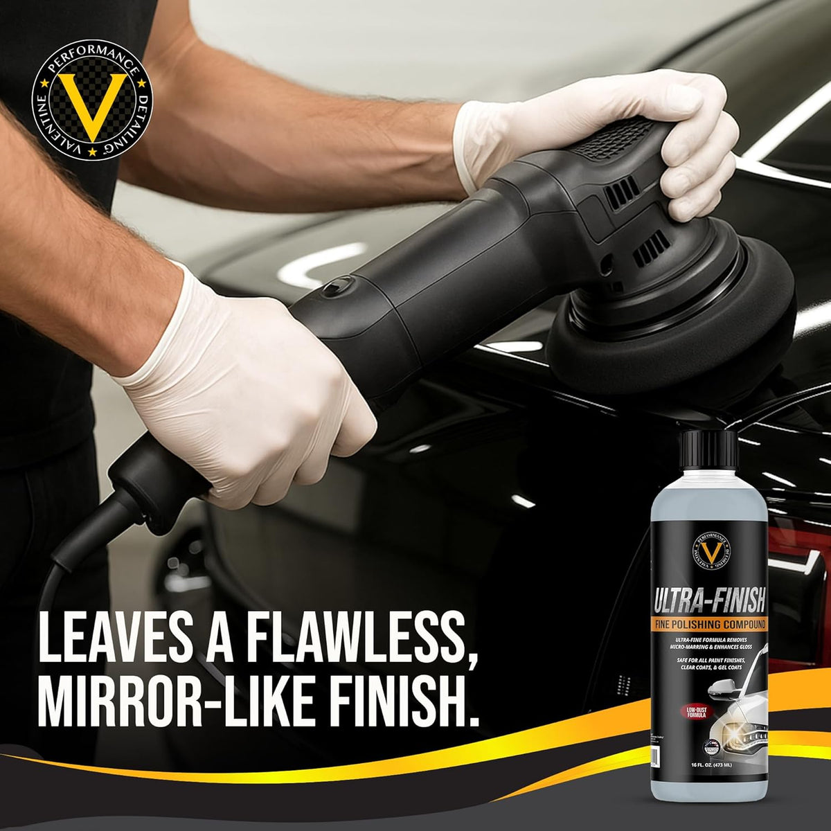 VPD Ultra-Finish Fine Polishing Compound 16 oz – Final Step Car Polish & Rubbing Compound for Cars, Removes Micro-Marring & Fine Swirls, Enhances Gloss & Depth, Safe for Clear Coats, Silicone-Free