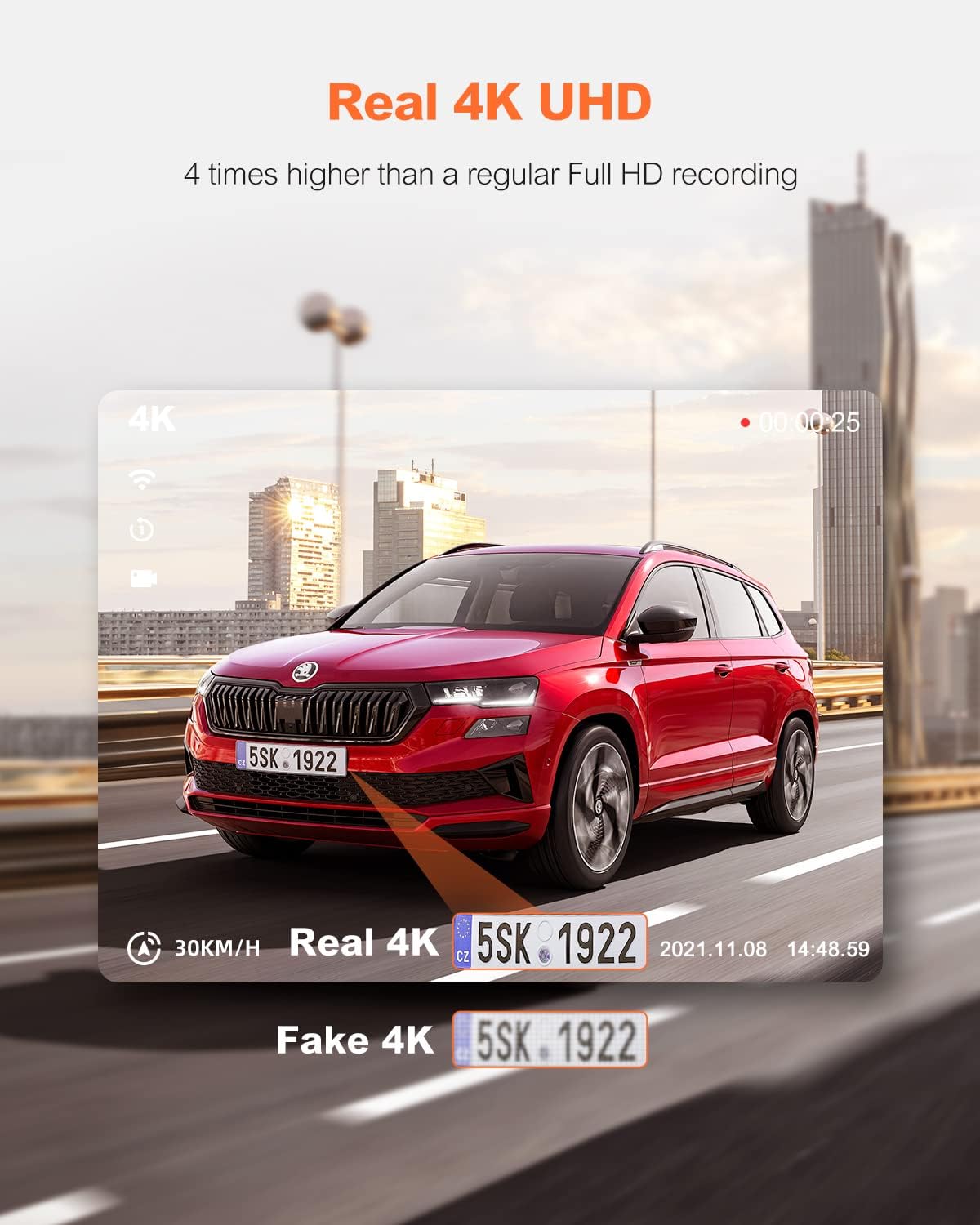 D21 Dash Cam, Real 4K Dash Camera Front 5G WiFi GPS, 3" LCD Super Night Vision Car Camera, 157°Wide Angle Dash Camera for Cars with App, Accident Record, G-Sensor, Parking Mode, 512GB Max