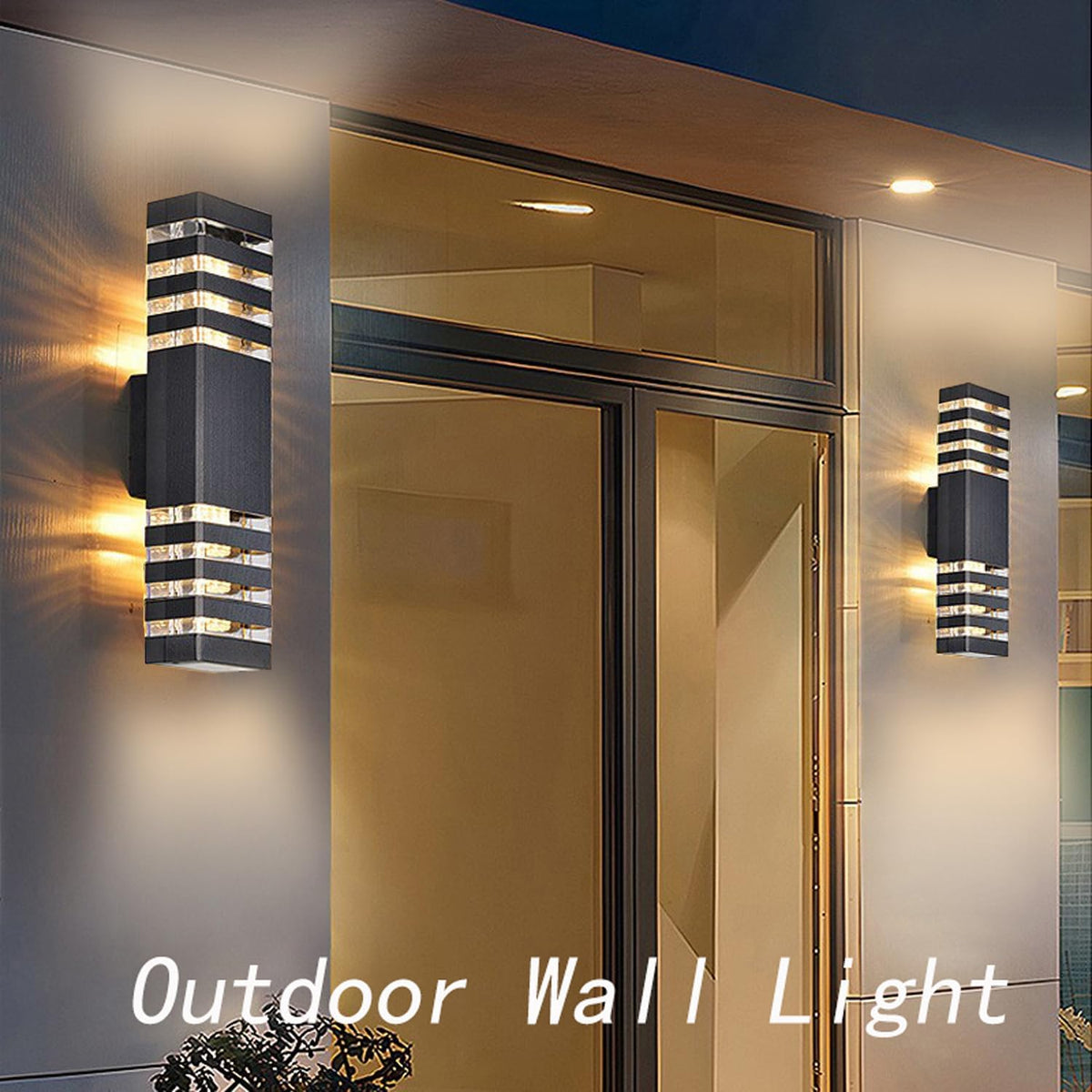 18inch LED Square Up & Down Wall Lights,24W Outdoor Wall Light 4000K Day White Aluminum Body Waterproof IP65 LED Exterior Light Fixtures Wall Mount for House Patio Garage Garden. (A-1 Pack)