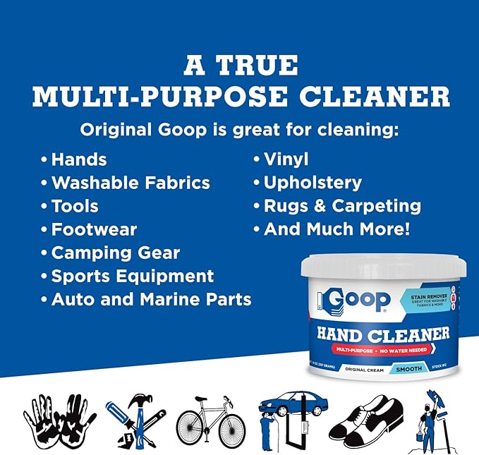 GOOP Original Multi-Purpose Waterless Hand Cleaner and Stain Remover - 14 oz Can (Pack of 4)